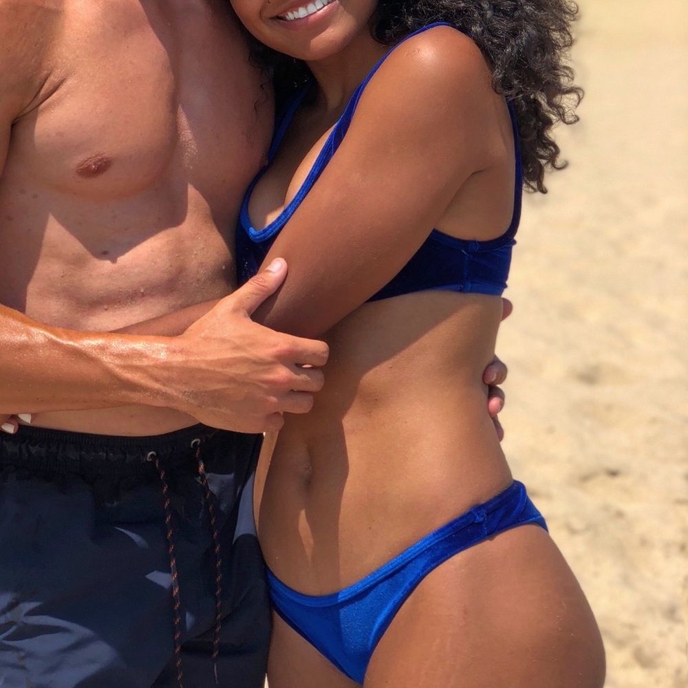 Royal Blue Velvet Bikini